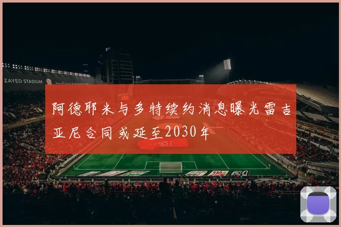 阿德耶米与多特续约消息曝光雷吉亚尼合同或延至2030年